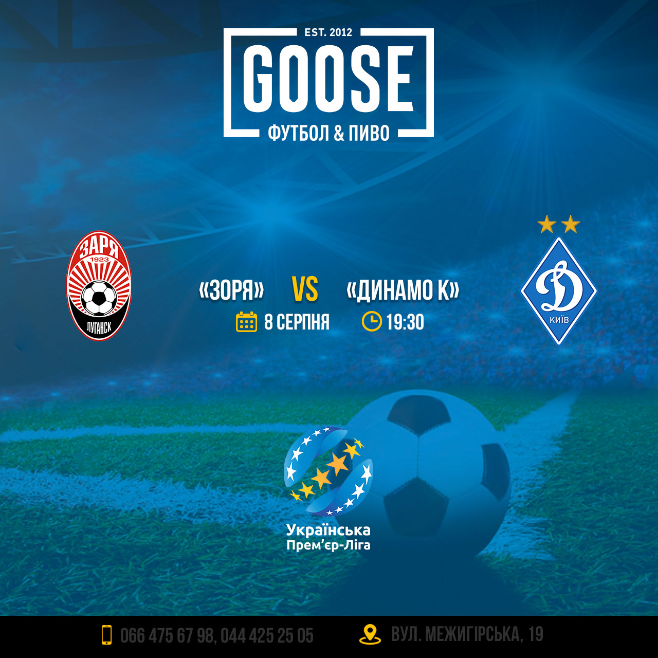 Заря - Динамо Киев посмотреть футбол в пабе. Паб на Подоле в Киеве Goose Gastro Pub