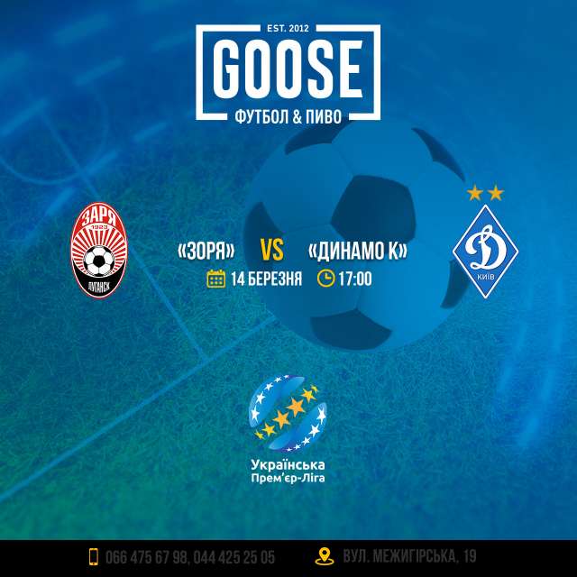 Заря - Динамо Киев посмотреть футбол в пабе. Паб на Подоле в Киеве Goose Gastro Pub